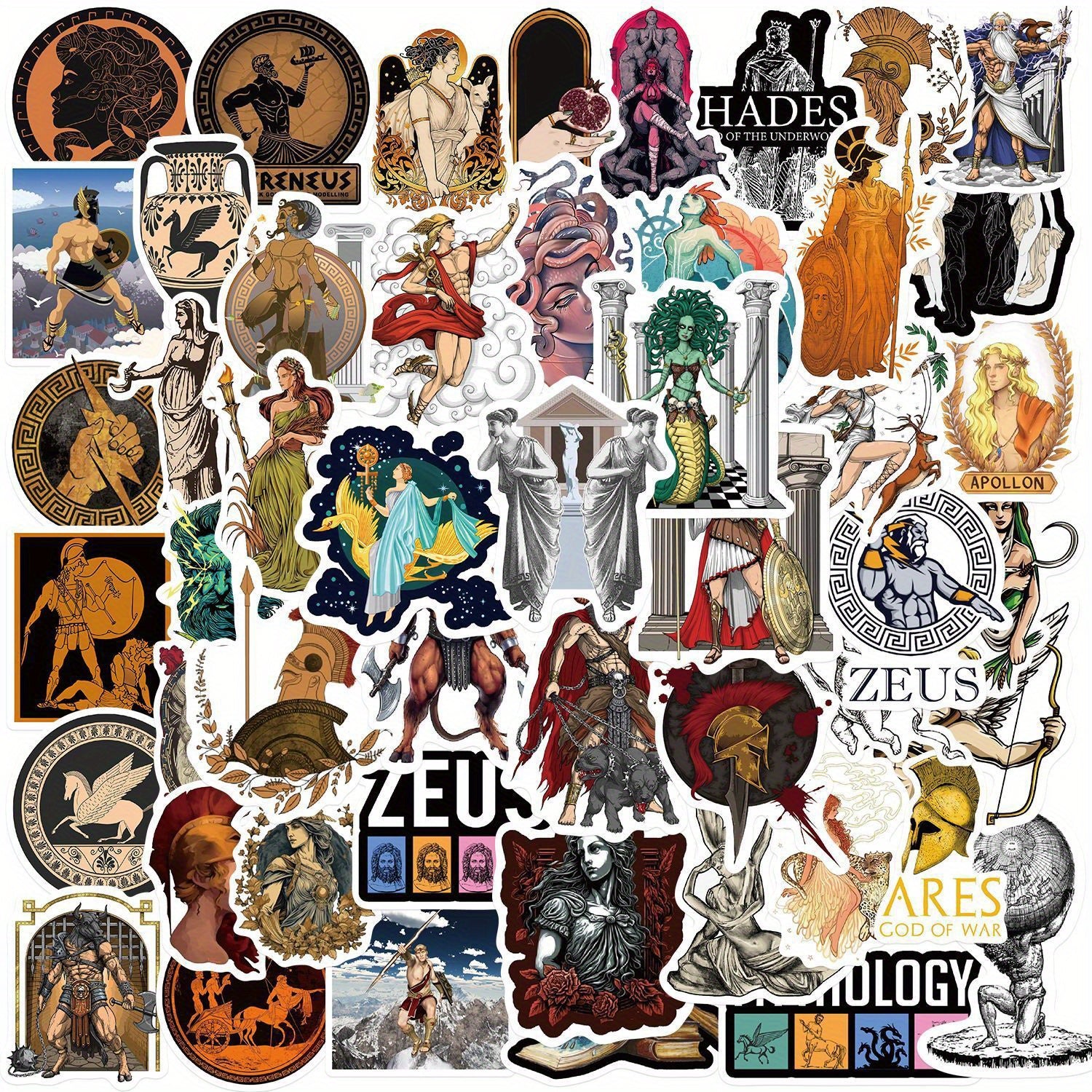 50pcs Greek Mythology Aesthetics Waterproof Vinyl Stickers for Decoration