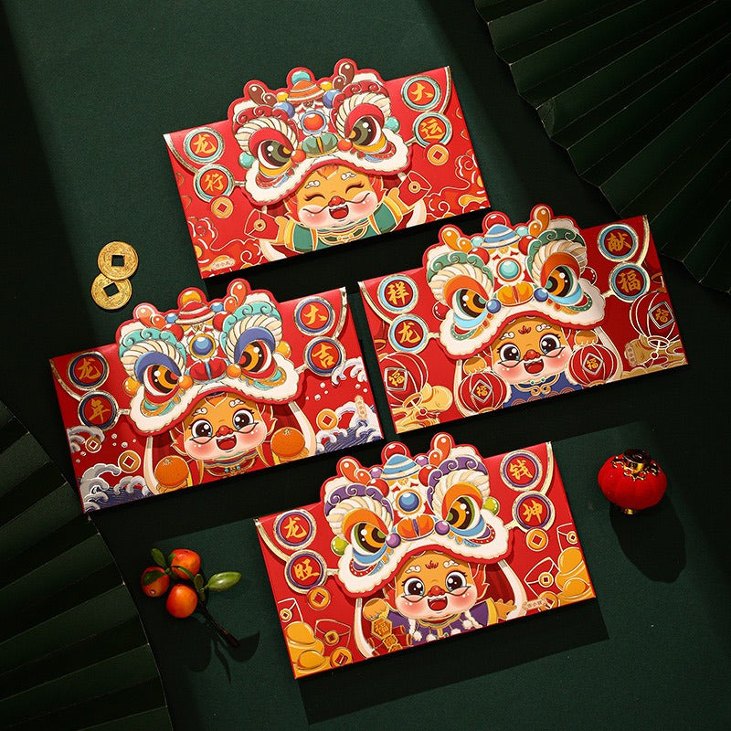 4pcs Cartoon Year Red Bag Spring Creativity