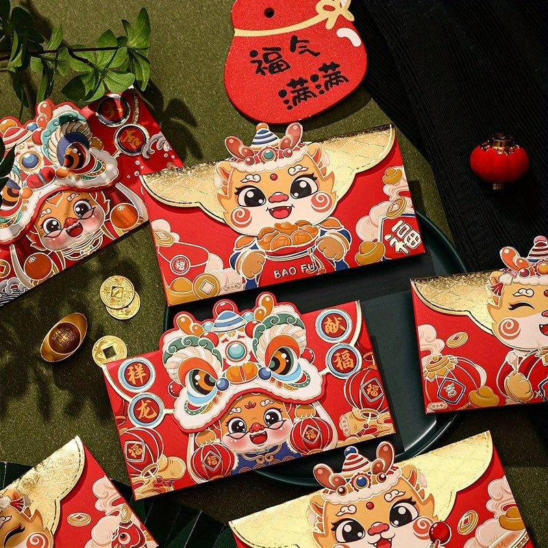 4pcs Cartoon Year Red Bag Spring Creativity