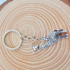 Giraffe Keychain Stainless Steel Key Ring Gift For Men Women