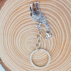 Giraffe Keychain Stainless Steel Key Ring Gift For Men Women