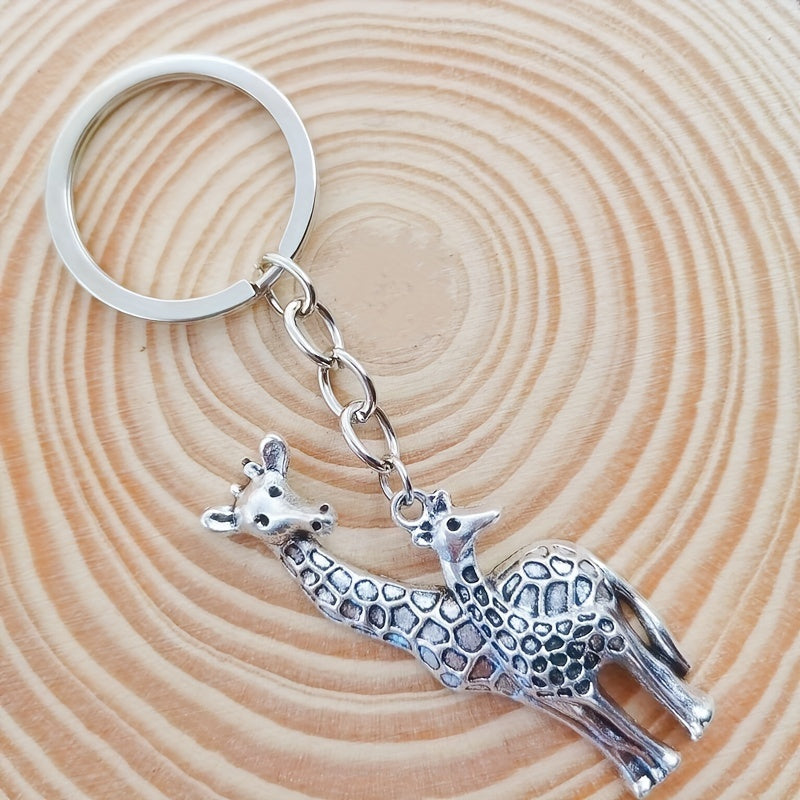 Giraffe Keychain Stainless Steel Key Ring Gift For Men Women
