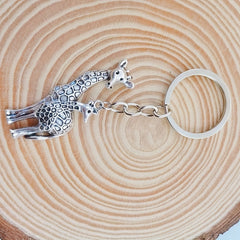 Giraffe Keychain Stainless Steel Key Ring Gift For Men Women