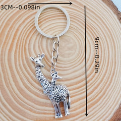 Giraffe Keychain Stainless Steel Key Ring Gift For Men Women