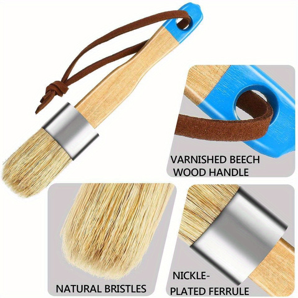 3pcs Chalk Wax Paint Brush for Furniture DIY Painting and Waxing Tool