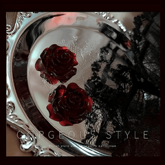 3pcs Red Rose Pendant Earrings Resin Roses for Women