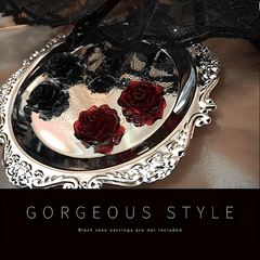3pcs Red Rose Pendant Earrings Resin Roses for Women