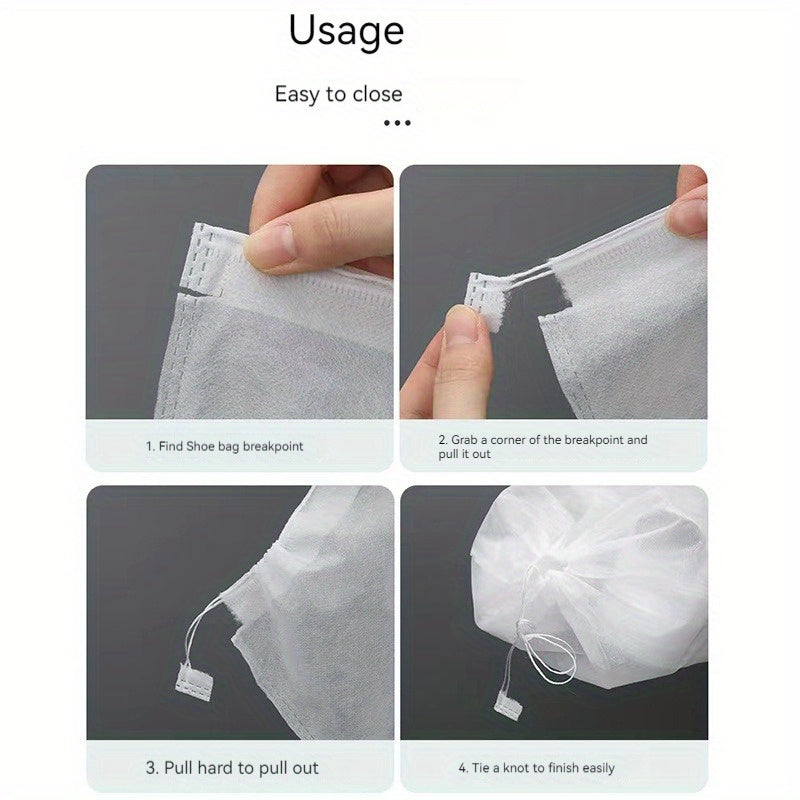 20pcs Portable Shoes Bag Non Woven Drawstring Shoes Bag Travel Storage Pouch