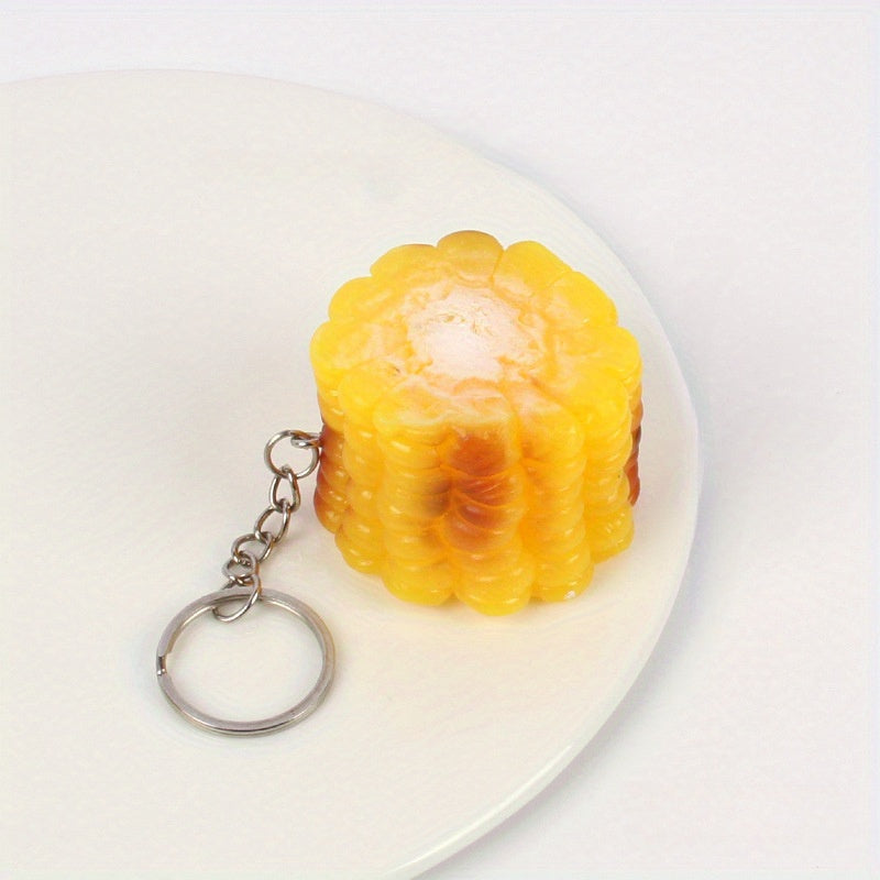 Artificial Roasted Corn Keychain for Backpack Purse Halloween Christmas Gift