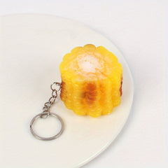 Artificial Roasted Corn Keychain for Backpack Purse Halloween Christmas Gift