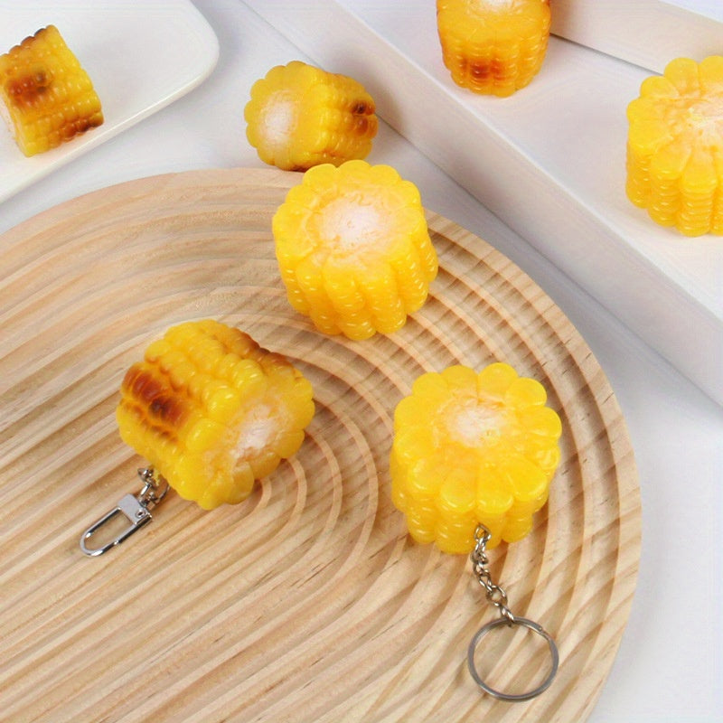 Artificial Roasted Corn Keychain for Backpack Purse Halloween Christmas Gift
