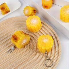 Artificial Roasted Corn Keychain for Backpack Purse Halloween Christmas Gift