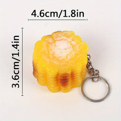 Artificial Roasted Corn Keychain for Backpack Purse Halloween Christmas Gift