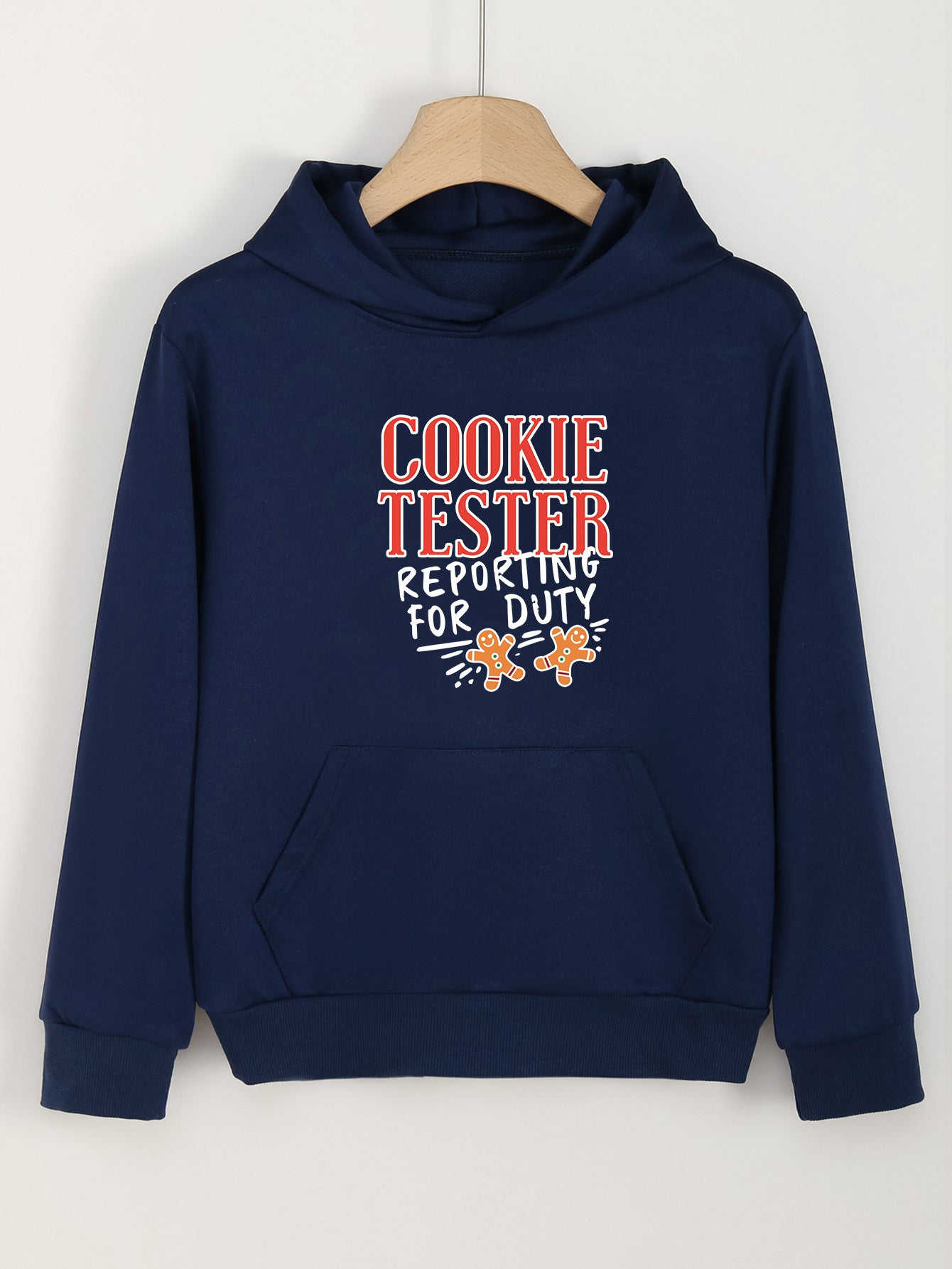 Christmas Girls Letter Print Hooded Sweatshirt for Winter