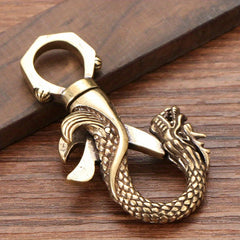 Brass Dragon Key Chain Pendant Retro Copper Key Chain