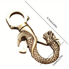 Brass Dragon Key Chain Pendant Retro Copper Key Chain