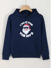 Girls' Santa Claus Letter Cartoon Print Hoodie