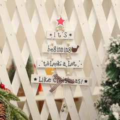 Christmas Tree Shaped Hangers Colorful Letter Decorative
