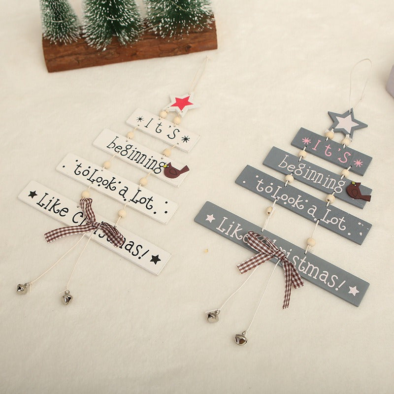 Christmas Tree Shaped Hangers Colorful Letter Decorative
