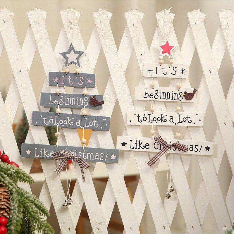 Christmas Tree Shaped Hangers Colorful Letter Decorative