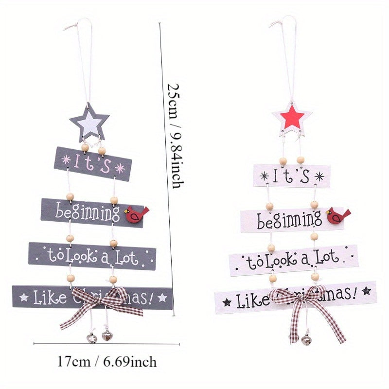Christmas Tree Shaped Hangers Colorful Letter Decorative