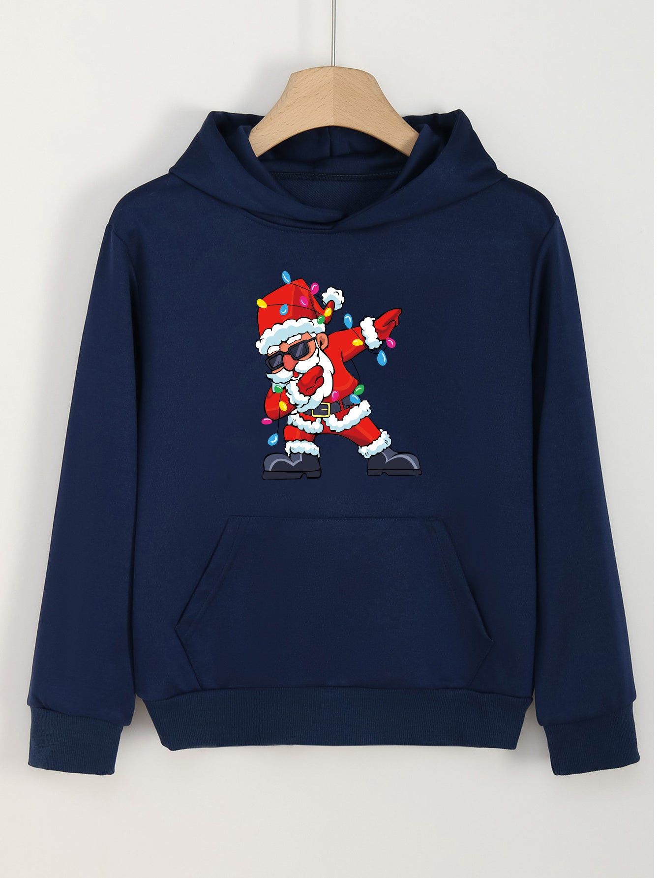 Girl's Funny Santa Claus Print Hoodie Sweatshirt