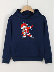 Girl's Funny Santa Claus Print Hoodie Sweatshirt