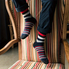 Men's Striped Crew Socks, 5 Pairs