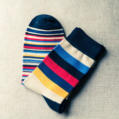 Men's Striped Crew Socks, 5 Pairs