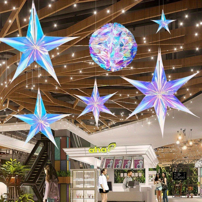 Star Latte Art Laser Neon Film Decoration Pendant