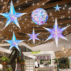 Star Latte Art Laser Neon Film Decoration Pendant