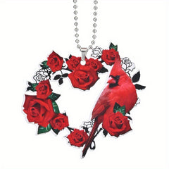 Rose Red Bird Decoration Pendant Bag And Key Chain Accessory