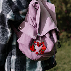 Rose Red Bird Decoration Pendant Bag And Key Chain Accessory