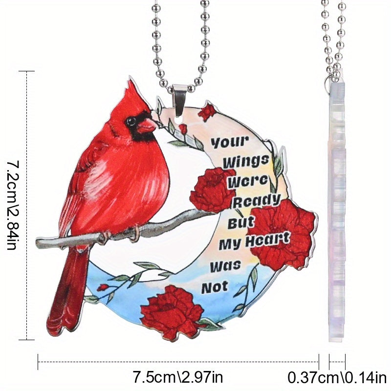 Rose Red Bird Decoration Pendant Bag And Key Chain Accessory