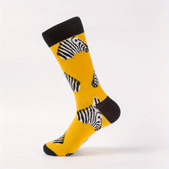 4 Pairs Animal Pattern Cartoon Crew Socks - Novelty Gift Idea for Teens Girl