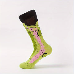 4 Pairs Animal Pattern Cartoon Crew Socks - Novelty Gift Idea for Teens Girl