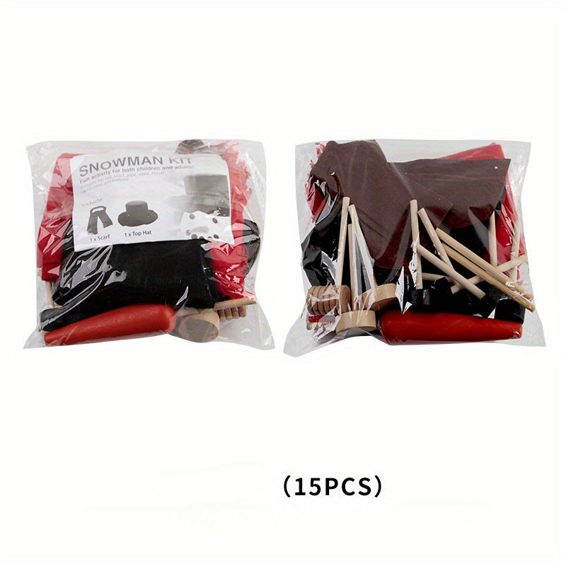 Winter Christmas Snowman Making Kit with Buttons, Scarf & Hat