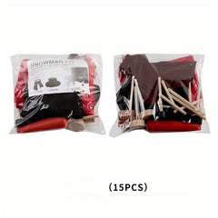 Winter Christmas Snowman Making Kit with Buttons, Scarf & Hat