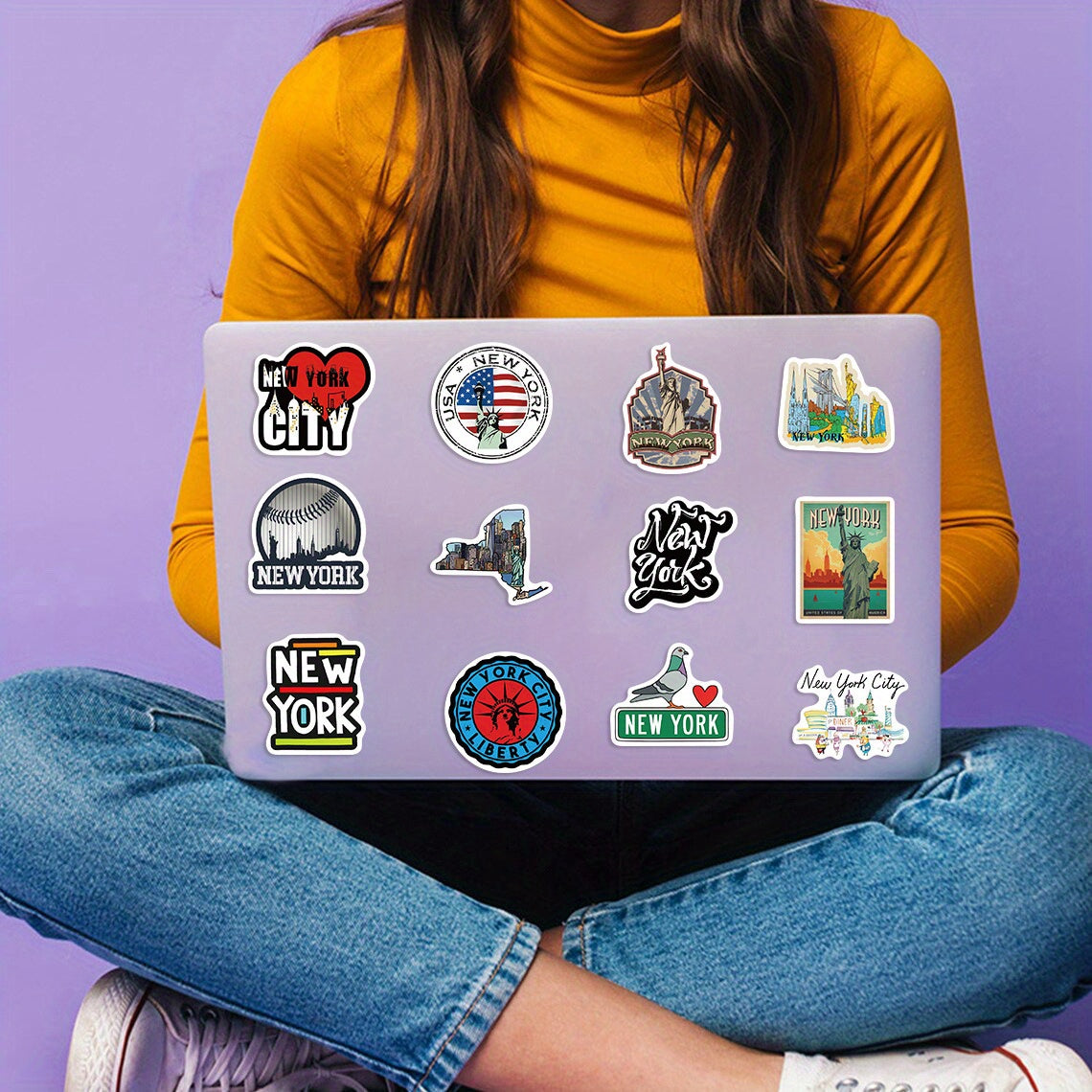 50pcs York Vinyl Waterproof Stickers for Water Bottle Laptop Phone Luggage