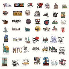 50pcs York Vinyl Waterproof Stickers for Water Bottle Laptop Phone Luggage