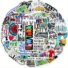 50pcs York Vinyl Waterproof Stickers for Water Bottle Laptop Phone Luggage