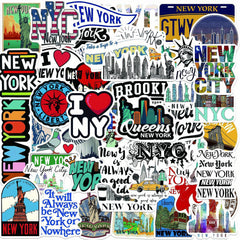 50pcs York Vinyl Waterproof Stickers for Water Bottle Laptop Phone Luggage