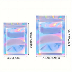 50pcs Holographic Foil Pouch Bag Smell Proof Resealable for Dry Jewelry Food Toy