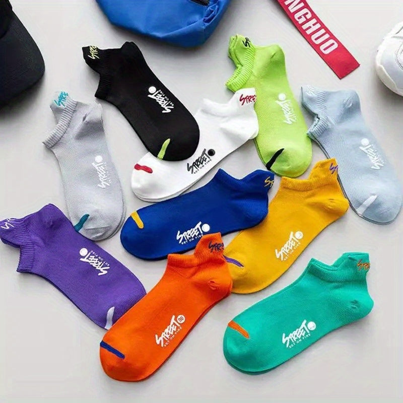 5 Pairs Bright Ankle Socks For Men