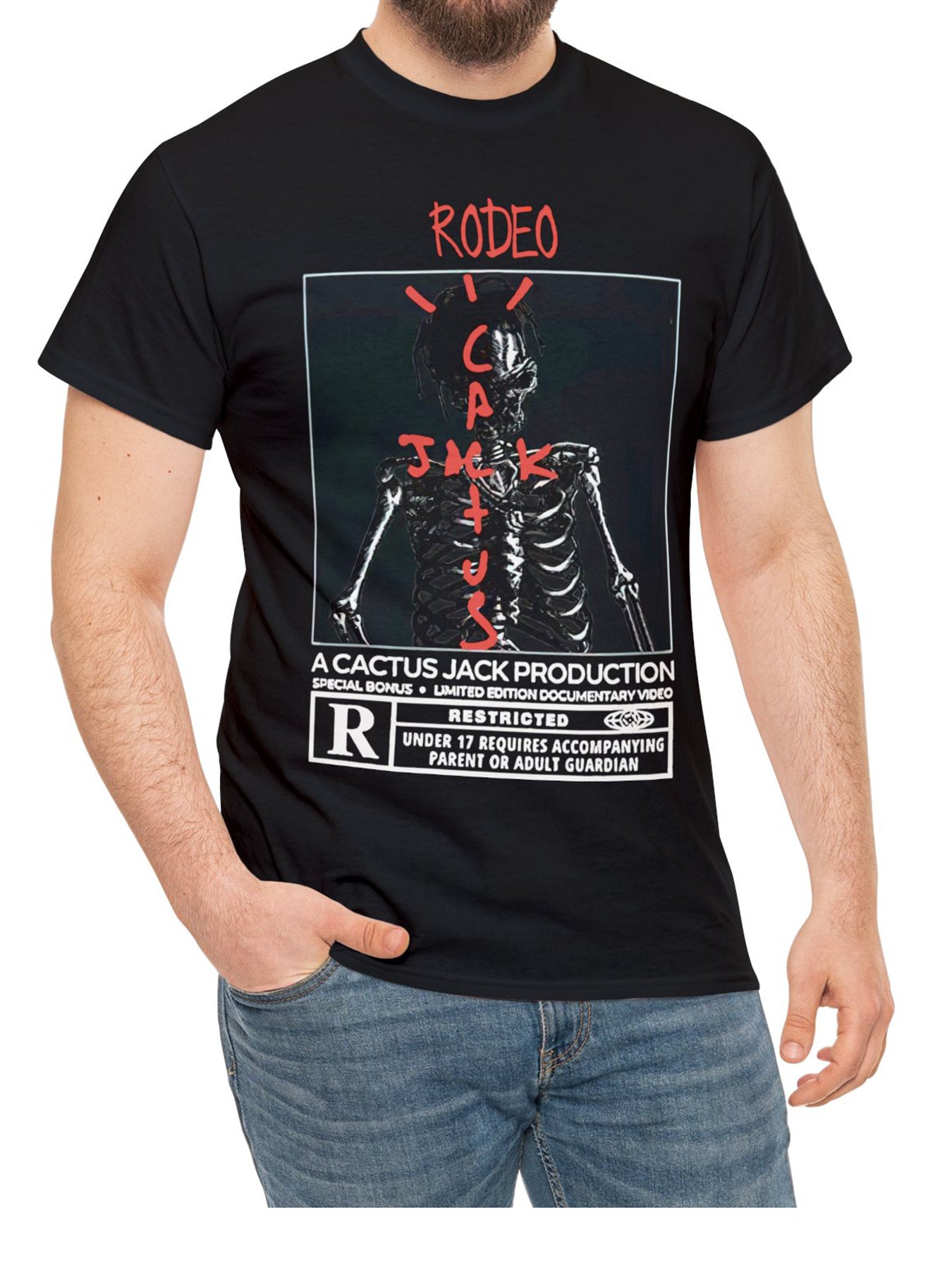 Skeleton Pattern Print Men's Short Sleeve T shirt