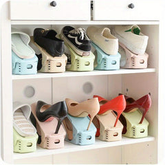 Adjustable Double Layer Shoe Rack Foldable Space Saver Organizer