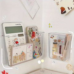 Punch Wall Hanging Organizer Transparent Wall Mounted Shelf