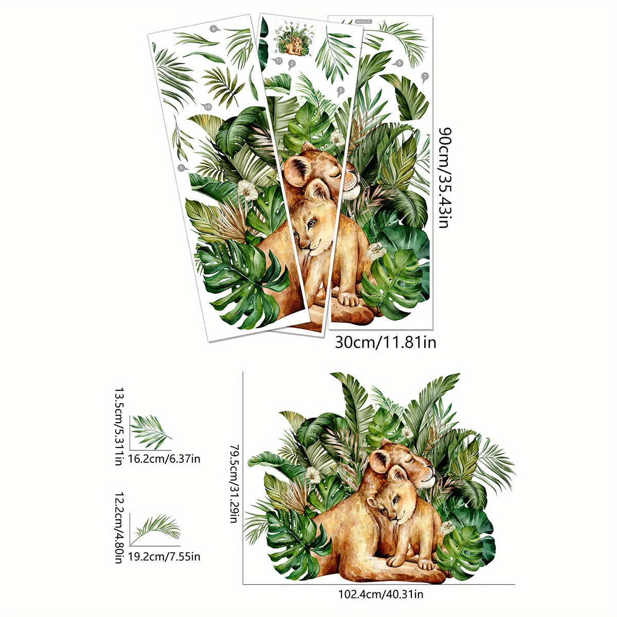 Cartoon Forest Animal Lion Wall Sticker - Bedroom Decor & Playful
