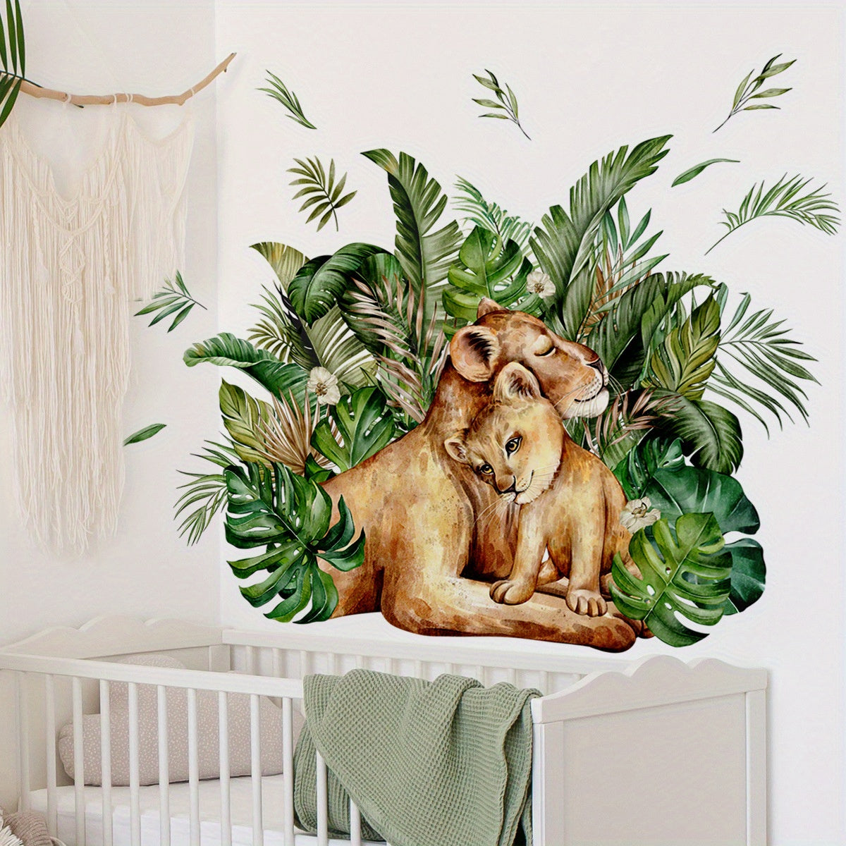 Cartoon Forest Animal Lion Wall Sticker - Bedroom Decor & Playful