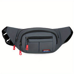 Large Capacity Unisex Waist Bag with Zipper for Outdoors